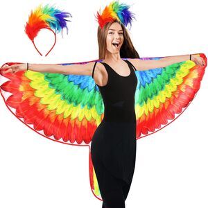 4795 Double-sided Printing Adults Parrot Costume Bird Wings